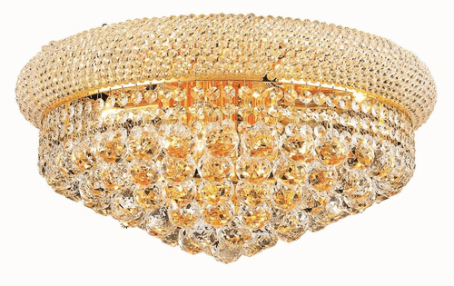 Elegant Primo 10-LT Gold Flush Mount Clear Royal Cut Crystal - V1800F20G/RC