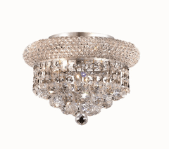 Elegant Primo 3-LT Chrome Flush Mount Clear Royal Cut Crystal - V1800F10C/RC