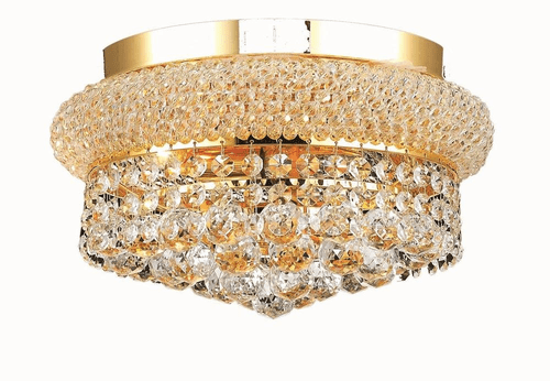 Elegant Primo 4-LT Gold Flush Mount Clear Royal Cut Crystal - V1800F12G/RC