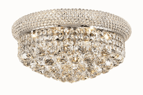 Elegant Primo 8-LT Chrome Flush Mount Clear Royal Cut Crystal - V1800F16C/RC