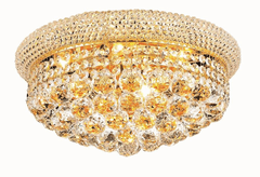Elegant Primo 8-LT Gold Flush Mount Clear Royal Cut Crystal - V1800F16G/RC