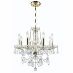 Elegant Princeton 8-LT Gold Chandelier Clear Royal Cut Crystal - V7838D20G/RC