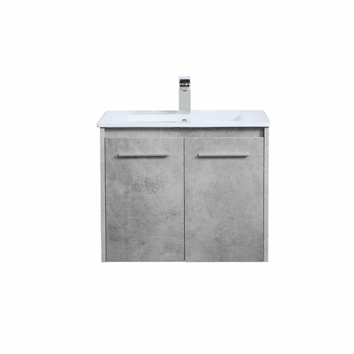 Elegant Rasina 24" Single Bathroom Floating Vanity - Concrete Grey - VF44024CG