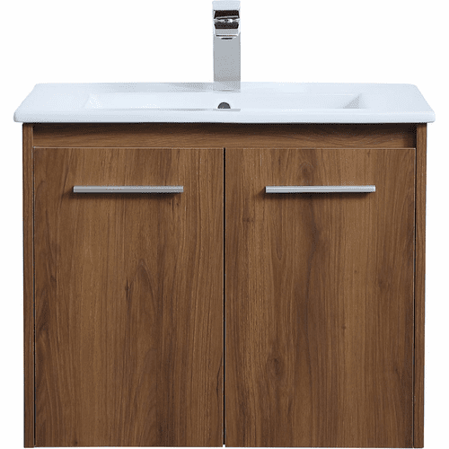 Elegant Rasina 24" Single Bathroom Floating Vanity - Walnut Brown - VF44024WB