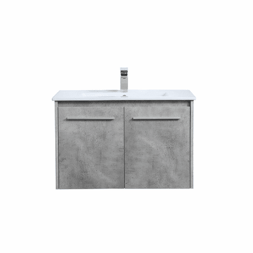 Elegant Rasina 30" Single Bathroom Floating Vanity - Concrete Grey - VF44030CG