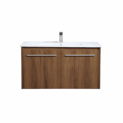 Elegant Rasina 36" Single Bathroom Floating Vanity - Walnut Brown - VF44036WB