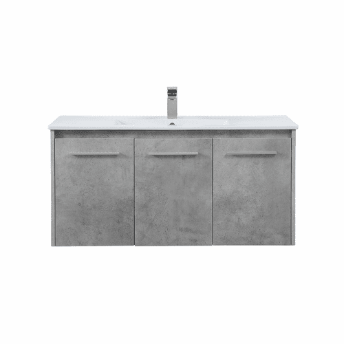 Elegant Rasina 40" Single Bathroom Floating Vanity - Concrete Grey - VF44040CG