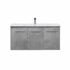 Elegant Rasina 40" Single Bathroom Floating Vanity - Concrete Grey - VF44040CG