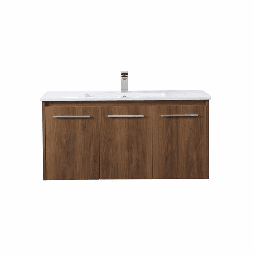 Elegant Rasina 40" Single Bathroom Floating Vanity - Walnut Brown - VF44040WB
