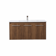 Elegant Rasina 40" Single Bathroom Floating Vanity - Walnut Brown - VF44040WB