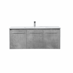 Elegant Rasina 48" Single Bathroom Floating Vanity - Concrete Grey - VF44048CG