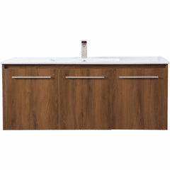 Elegant Rasina 48" Single Bathroom Floating Vanity - Walnut Brown - VF44048WB