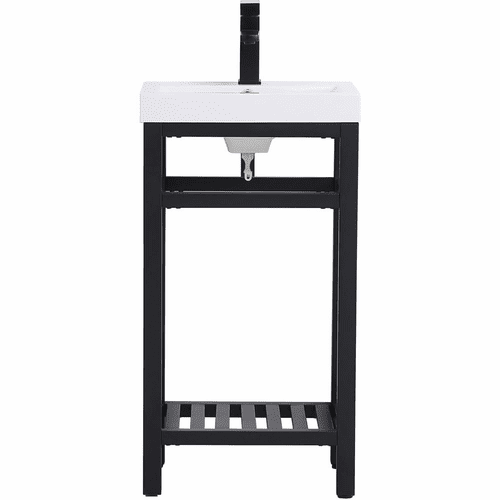 Elegant Raya 18" Single Bathroom Metal Vanity - Black - VF14018BK