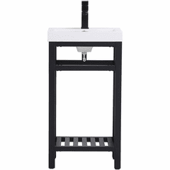 Elegant Raya 18" Single Bathroom Metal Vanity - Black - VF14018BK