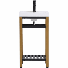 Elegant Raya 18" Single Bathroom Metal Vanity - Golden Black - VF14018GB