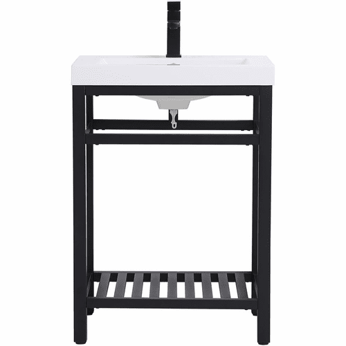 Elegant Raya 24" Single Bathroom Metal Vanity - Black - VF14024BK