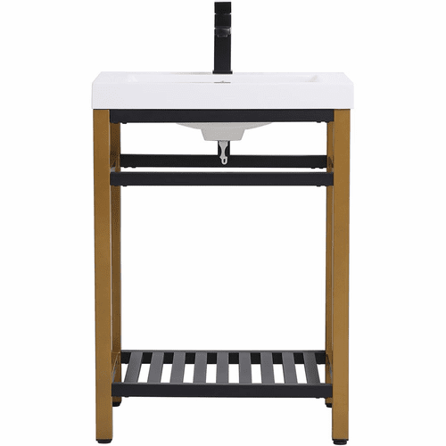 Elegant Raya 24" Single Bathroom Metal Vanity - Golden Black - VF14024GB