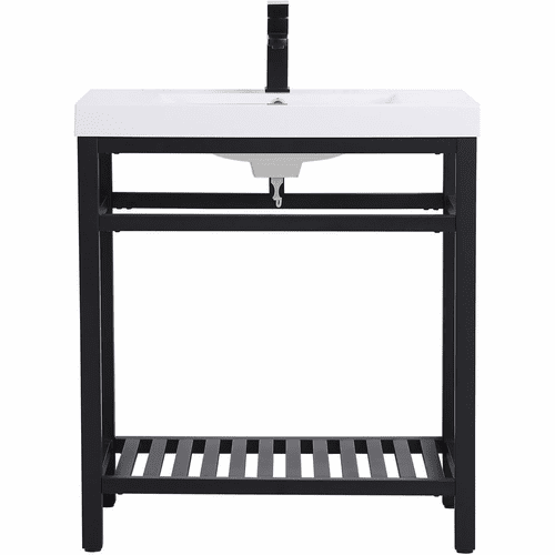 Elegant Raya 30" Single Bathroom Metal Vanity - Black - VF14030BK