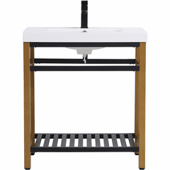 Elegant Raya 30" Single Bathroom Metal Vanity - Golden Black - VF14030GB