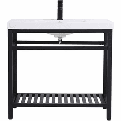 Elegant Raya 36" Single Bathroom Metal Vanity - Black - VF14036BK