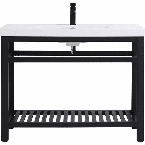 Elegant Raya 42" Single Bathroom Metal Vanity - Black - VF14042BK