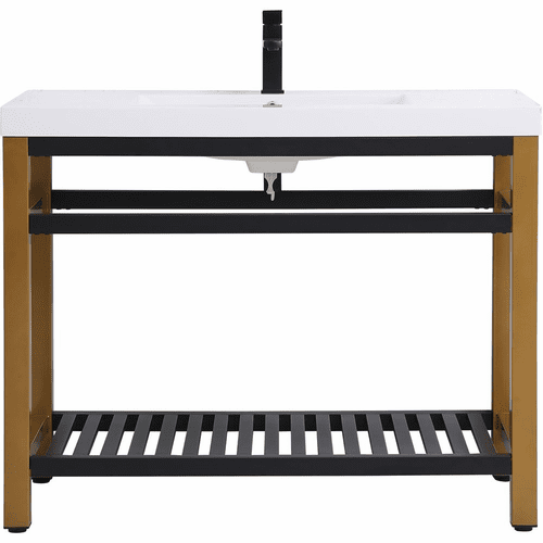 Elegant Raya 42" Single Bathroom Metal Vanity - Golden Black - VF14042GB