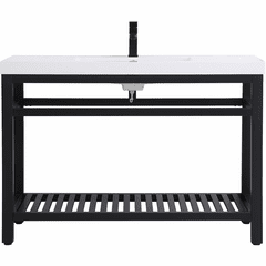 Elegant Raya 48" Single Bathroom Metal Vanity - Black - VF14048BK
