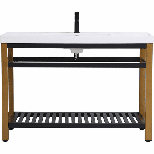 Elegant Raya 48" Single Bathroom Metal Vanity - Golden Black - VF14048GB