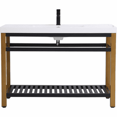 Elegant Raya 48" Single Bathroom Metal Vanity - Golden Black - VF14048GB
