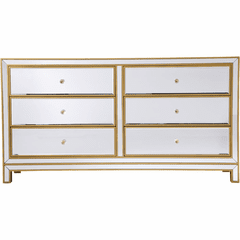 Elegant Reflexion Dresser With 6 Drawer - Antique Gold - MF72036G