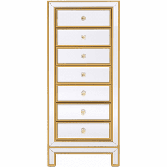 Elegant Reflexion Lingerie Chest With 7 Drawers - Antique Gold - MF72047G