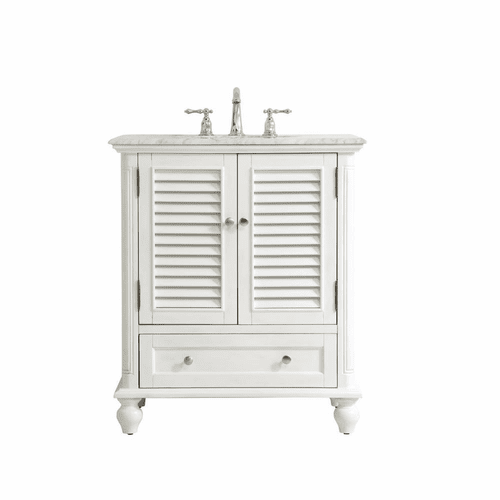 Elegant Rhodes 30" Single Bathroom Vanity - Antique White - VF30530AW