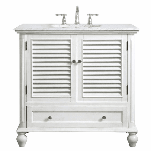 Elegant Rhodes 36" Single Bathroom Vanity - Antique White - VF30536AW