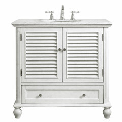 Elegant Rhodes 36" Single Bathroom Vanity - Antique White - VF30536AW