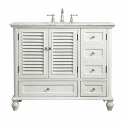 Elegant Rhodes 42" Single Bathroom Vanity - Antique White - VF30542AW
