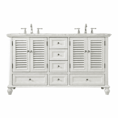 Elegant Rhodes 60" Double Bathroom Vanity - Antique White - VF30560DAW