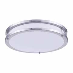Elegant Ripple Dimmable LED Double Ring Ceiling Flush - Brushed Nickel - CF3203