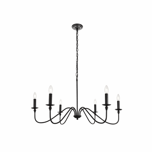 Elegant Rohan Collection Chandelier Matte Black - LD5006D36MB