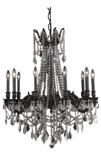 Elegant Rosalia 10-LT Dark Bronze Chandelier Clear Royal Cut Crystal - 9210D28DB/RC