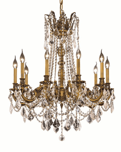 Elegant Rosalia 10-LT French Gold Chandelier Clear Royal Cut Crystal - 9210D28FG/RC