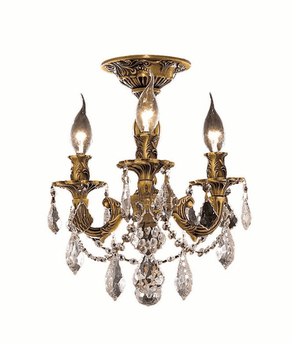 Elegant Rosalia 3-LT French Gold Flush Mount Clear Royal Cut Crystal - 9203F13FG/RC