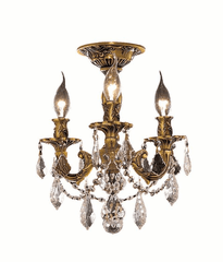 Elegant Rosalia 3-LT French Gold Flush Mount Clear Royal Cut Crystal - 9203F13FG/RC