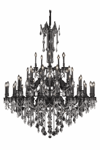 Elegant Rosalia 45-LT Dark Bronze Chandelier Golden Teak Royal Cut Crystal - 9245G54DB-GT/RC