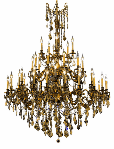 Elegant Rosalia 45-LT French Gold Chandelier Golden Teak Royal Cut Crystal - 9245G54FG-GT/RC