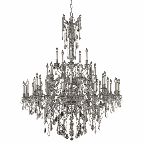 Elegant Rosalia 45-LT Pewter Chandelier Clear Royal Cut Crystal - 9245G54PW/RC