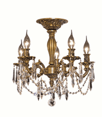 Elegant Rosalia 5-LT French Gold Flush Mount Clear Royal Cut Crystal - 9205F18FG/RC