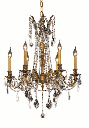 Elegant Rosalia 6-LT French Gold Chandelier Clear Royal Cut Crystal - 9206D23FG/RC