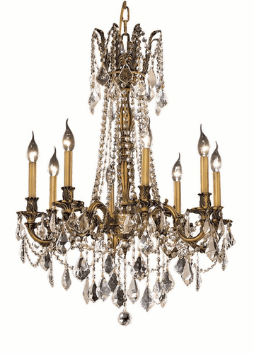 Elegant Rosalia 8-LT French Gold Chandelier Clear Royal Cut Crystal - 9208D24FG/RC
