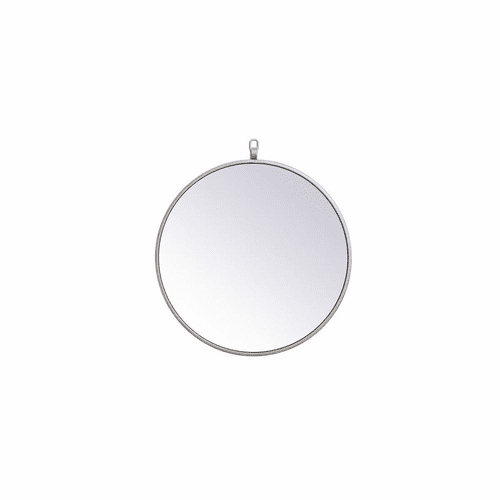 Elegant Rowan Metal Frame Round Mirror With Decorative Hook 18" - Silver - MR4718S