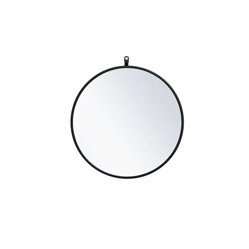 Elegant Rowan Metal Frame Round Mirror With Decorative Hook 21" - Black - MR4721BK